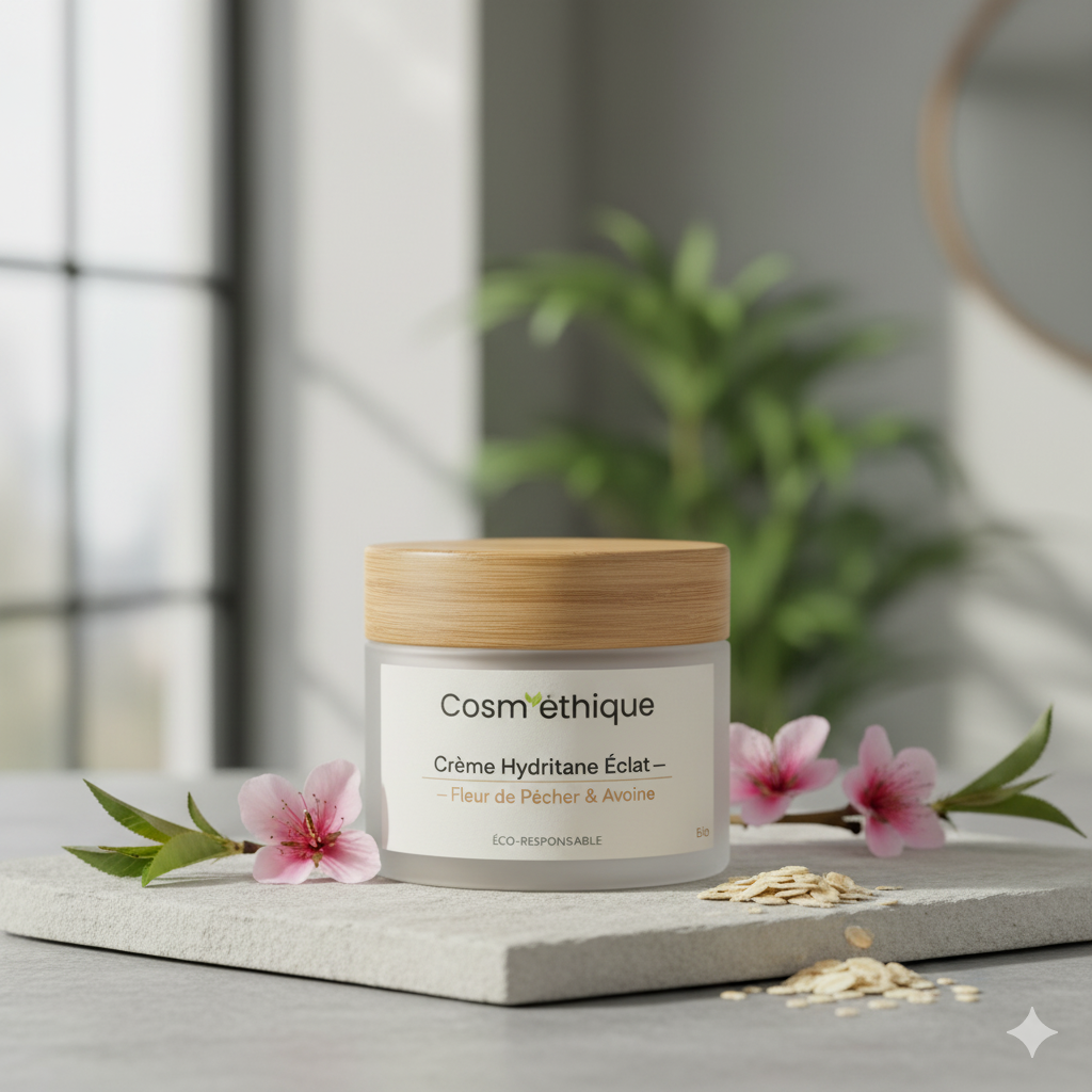 Crème Hydratante Éclat — Fleur de Pêcher & Avoine